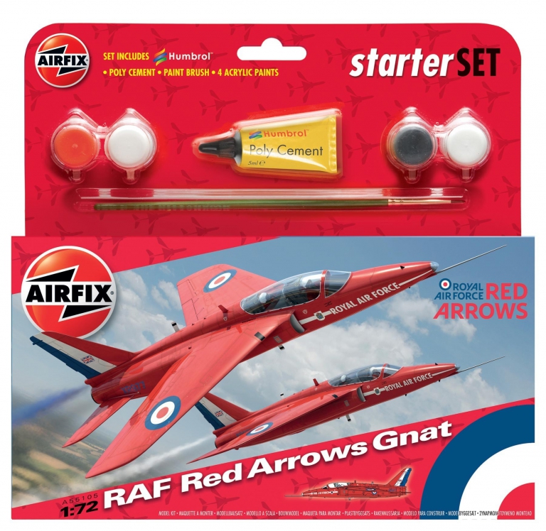 Airfix RAF Red Arrows Gnat Starter Set 1:72 Gift Sets