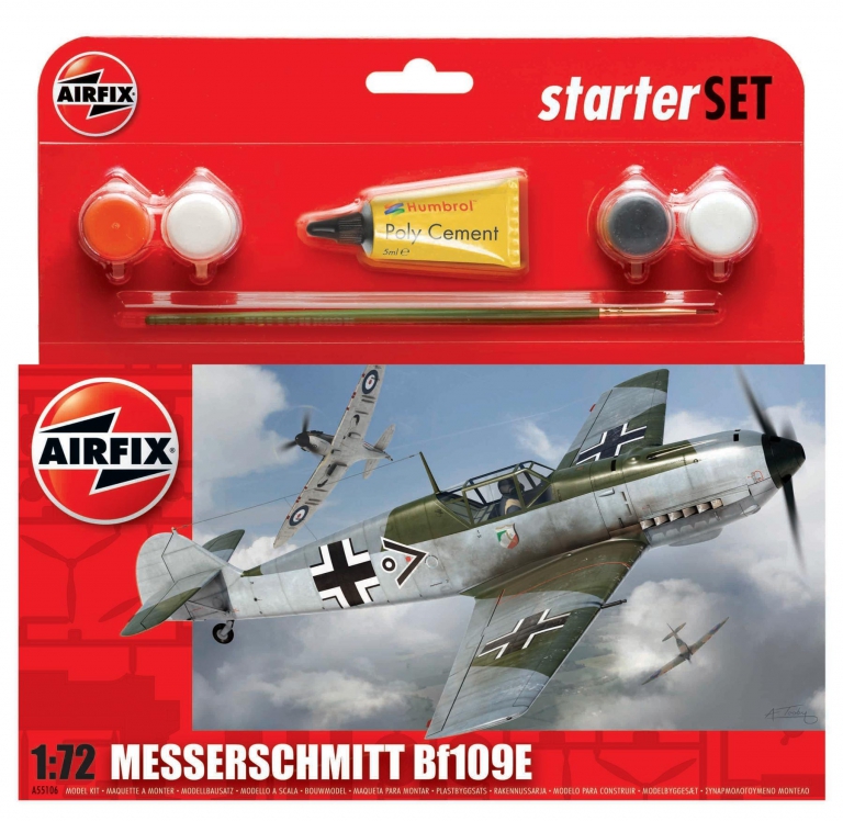 Airfix Messerschmitt Bf109E-3 Starter Set 1:72 Gift Sets