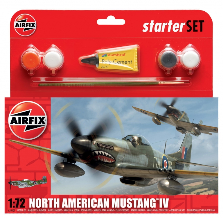 Airfix North American Mustang IV Starter Set 1:72 Gift Sets