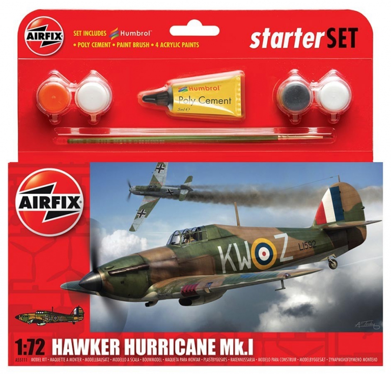 Airfix Hawker Hurricane MkI Starter Set 1:72 Gift Sets