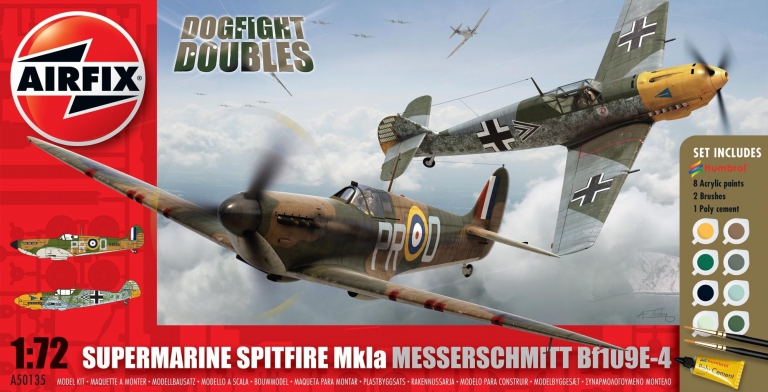 Airfix Spitfire MkIa and Messerschmitt Bf109E-4 1:72 Gift Sets