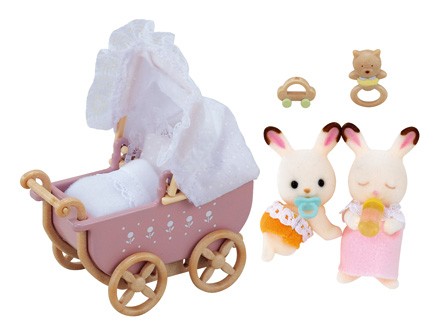 Sylvanian Families Chocolate Rabbit Twins Set Sylvanian
