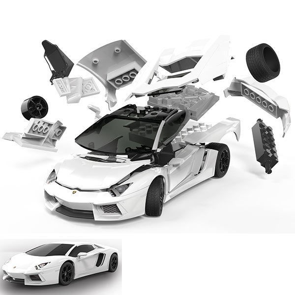 Airfix QUICKBUILD Lamborghini Aventador White Plastic Kits