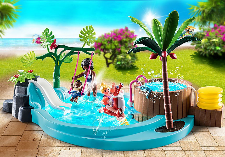 Playmobil 70611 Family Fun Children's Pool with Whirlpool
