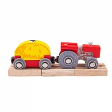 BigJigs Red Tractor Train and Wagon