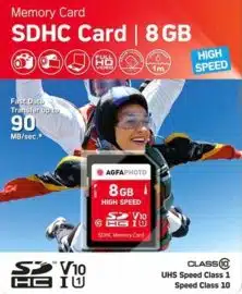 8GB SDHC Memory Card USH-1 Class 10