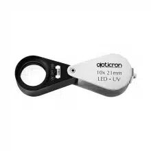 Opticron Folding Metal Loupe Magnifier with LED and UV Light 10x 21mm