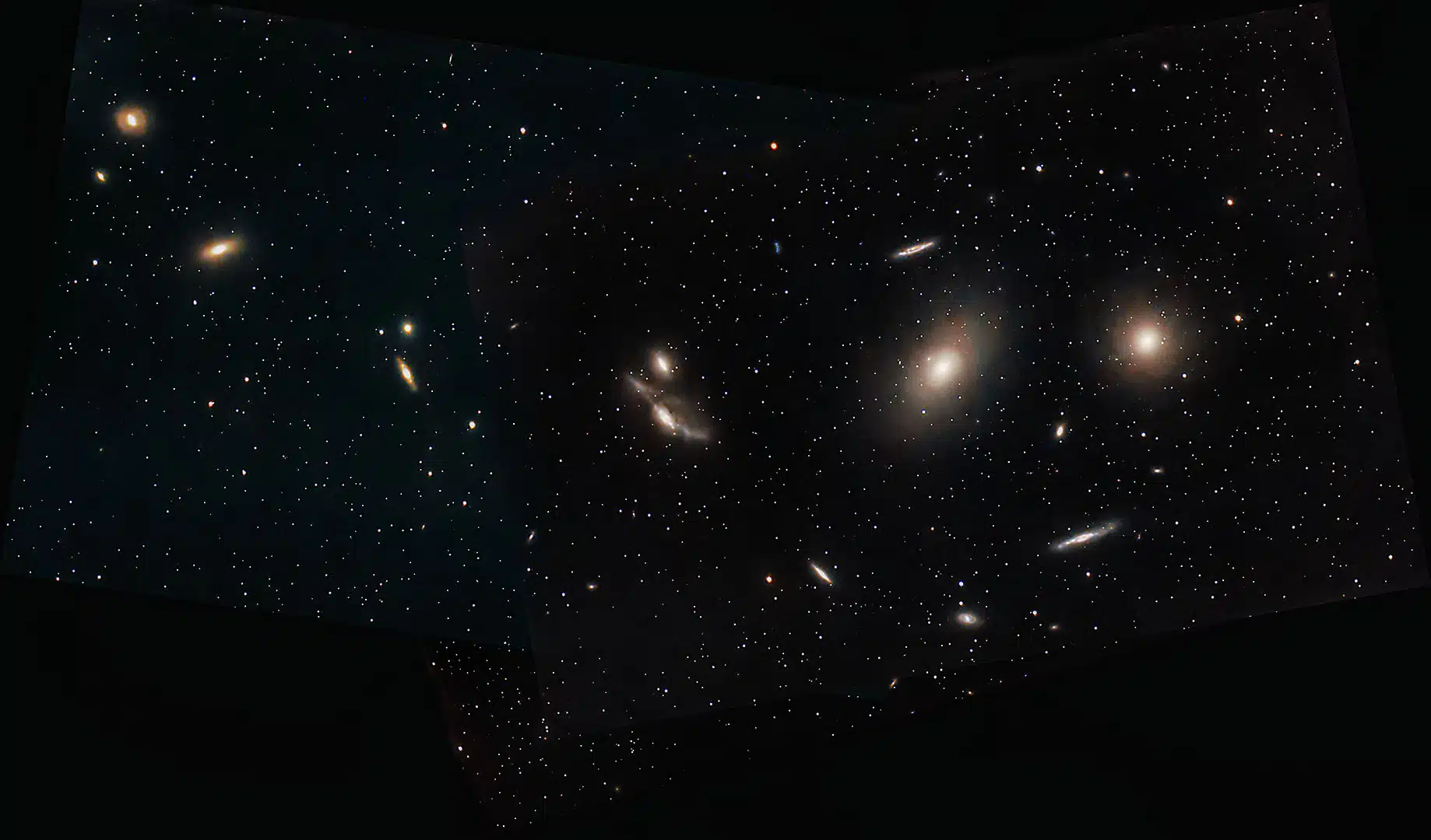 Markarian's Chain of galaxies in Virgo incl M84 & 86