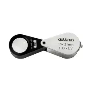 Opticron Folding Metal Loupe Magnifier LED UV Light 15x 21mm