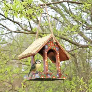 Artisan Rectangle Thatched Hanging Bird Table